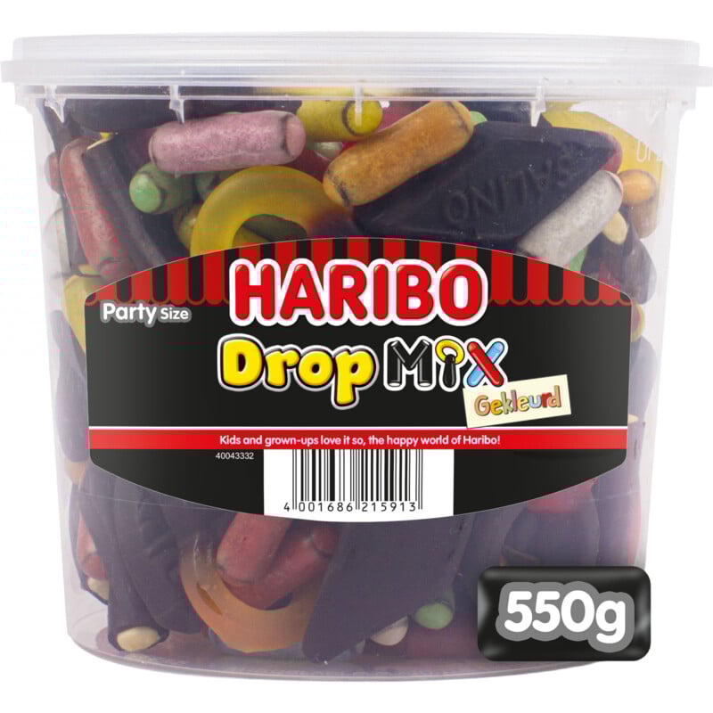 Haribo Drop Mix Liquorice Sweets Tub (550g)