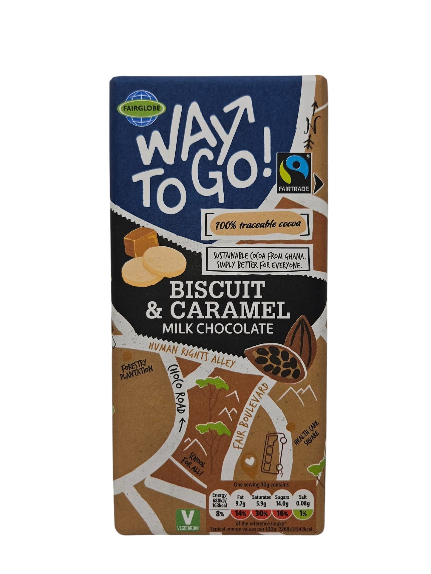 Way To Go Biscuit & Caramel Milk Chocolate 180g