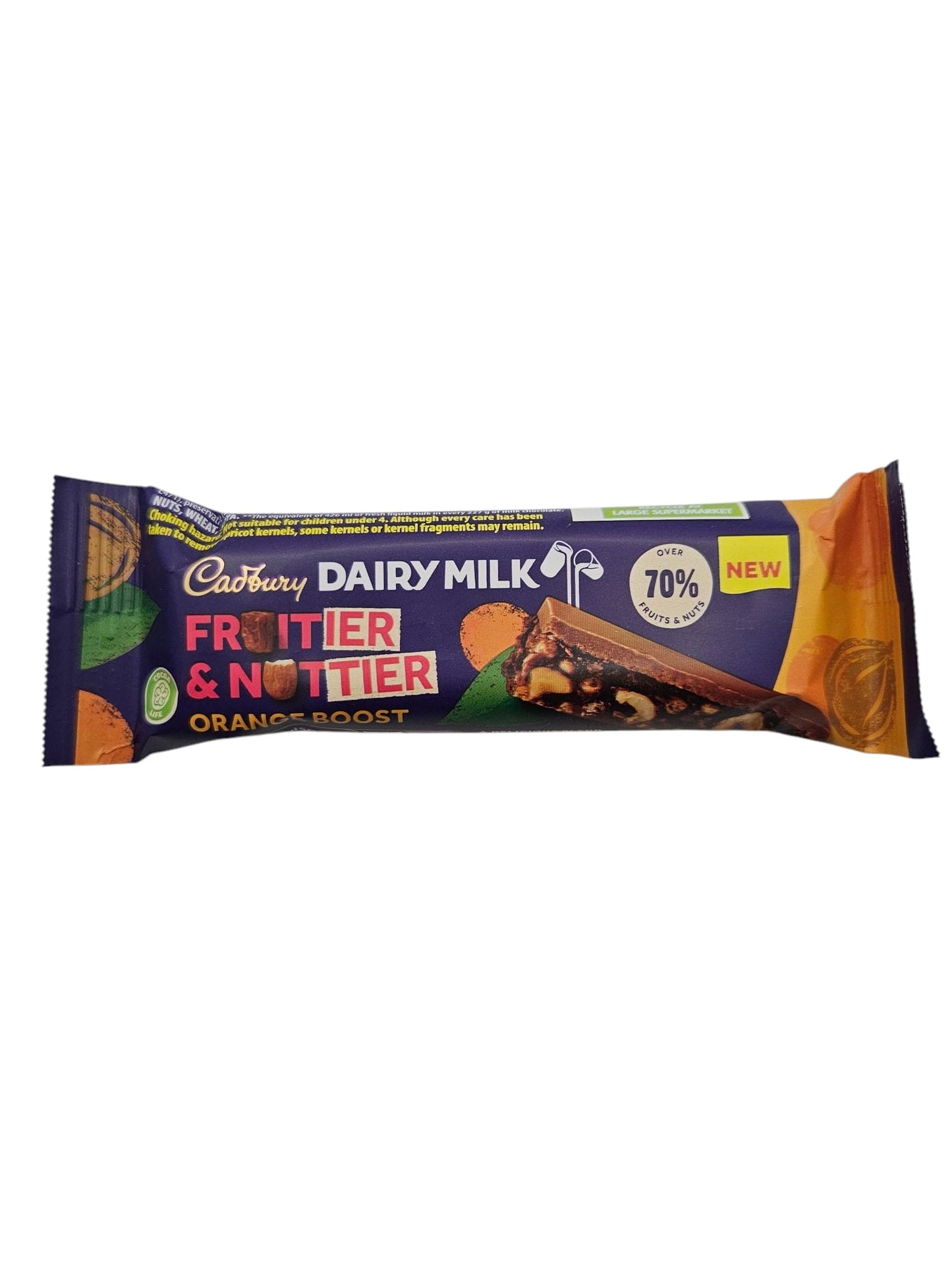 Cadbury Dairy Milk Fruitier & Nuttier Orange Boost Bar 40g