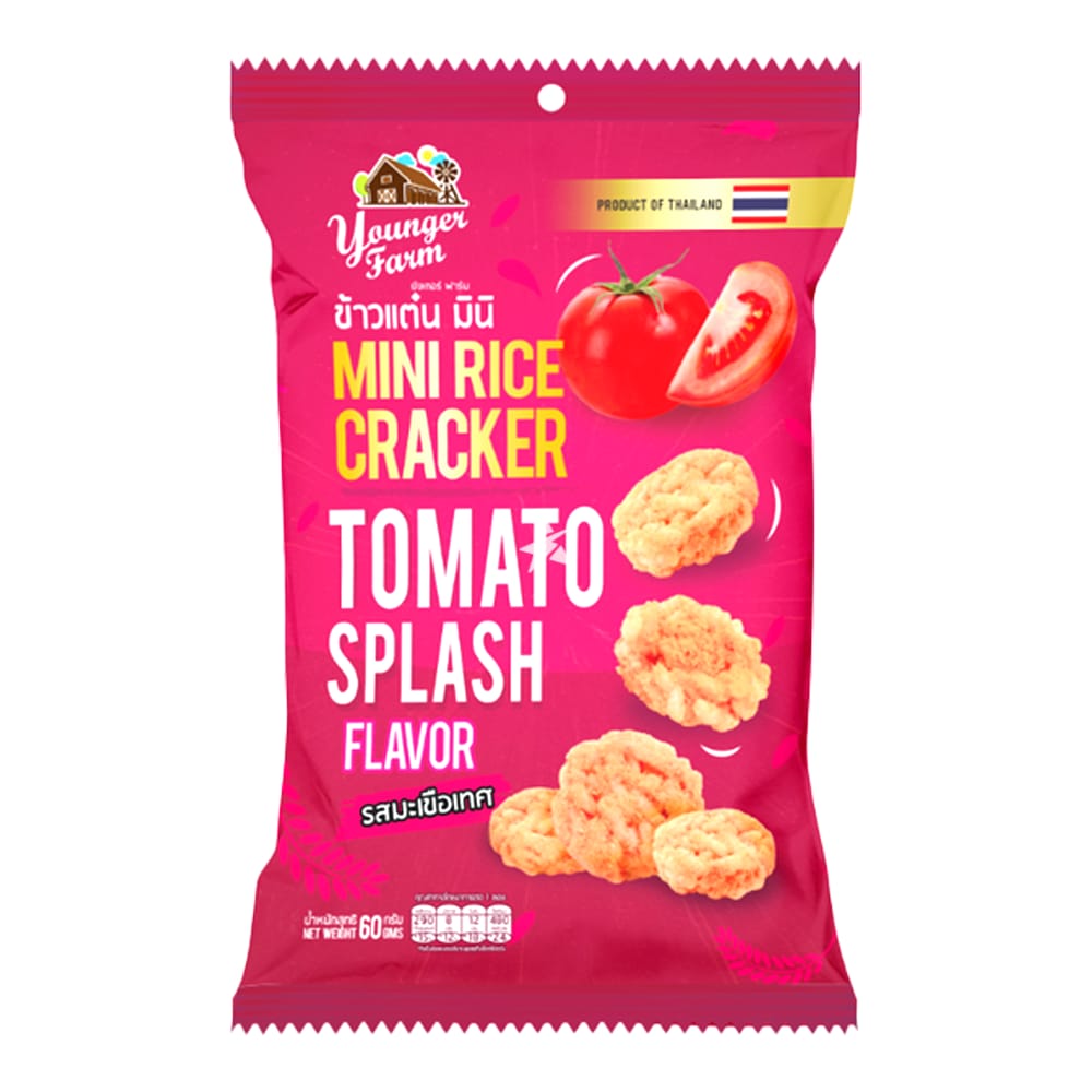 Younger Farm Mini Rice Crackers – Tomato Splash (60g)