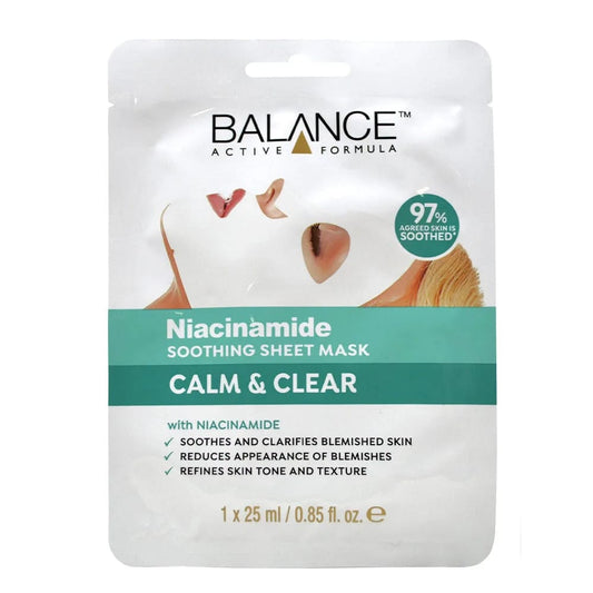 Balance Active Formula Niacinamide Soothing Sheet Mask – Calm & Clear (25ml)