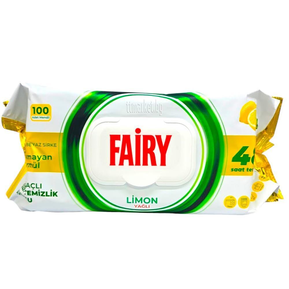 Fairy Multi-Surface Cleaning Wipes – Lemon (100 Wipes)