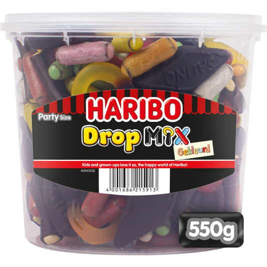 Haribo Drop Mix Liquorice Sweets Tub (550g)