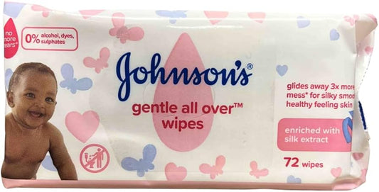 Johnsons Gentle All Over Wipes 72 pack