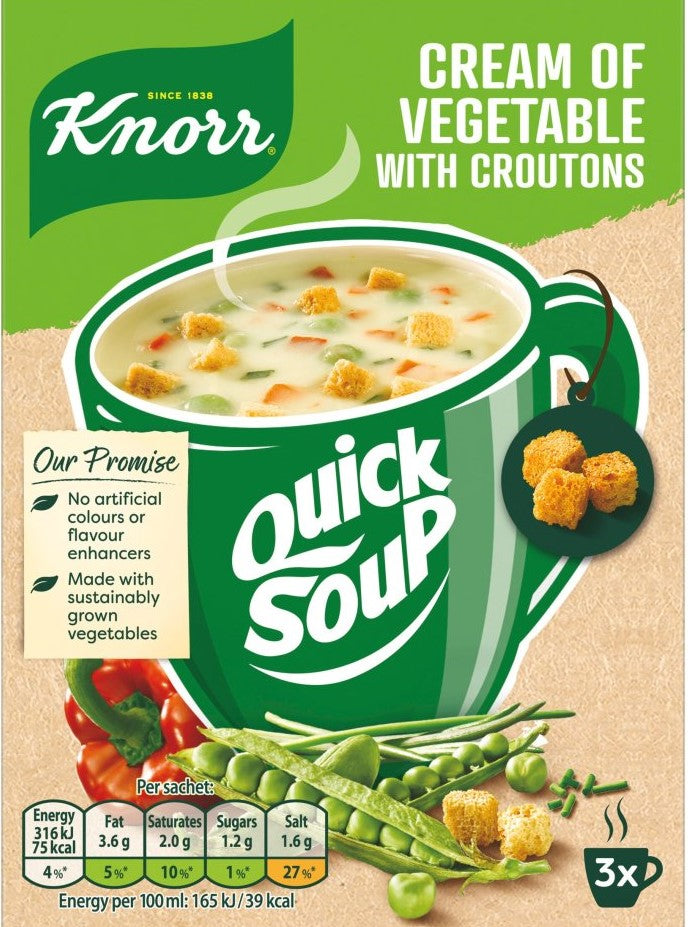Knorr Dry Soup Mix Cream of Vegetable with Croutons 51 g 3 servings