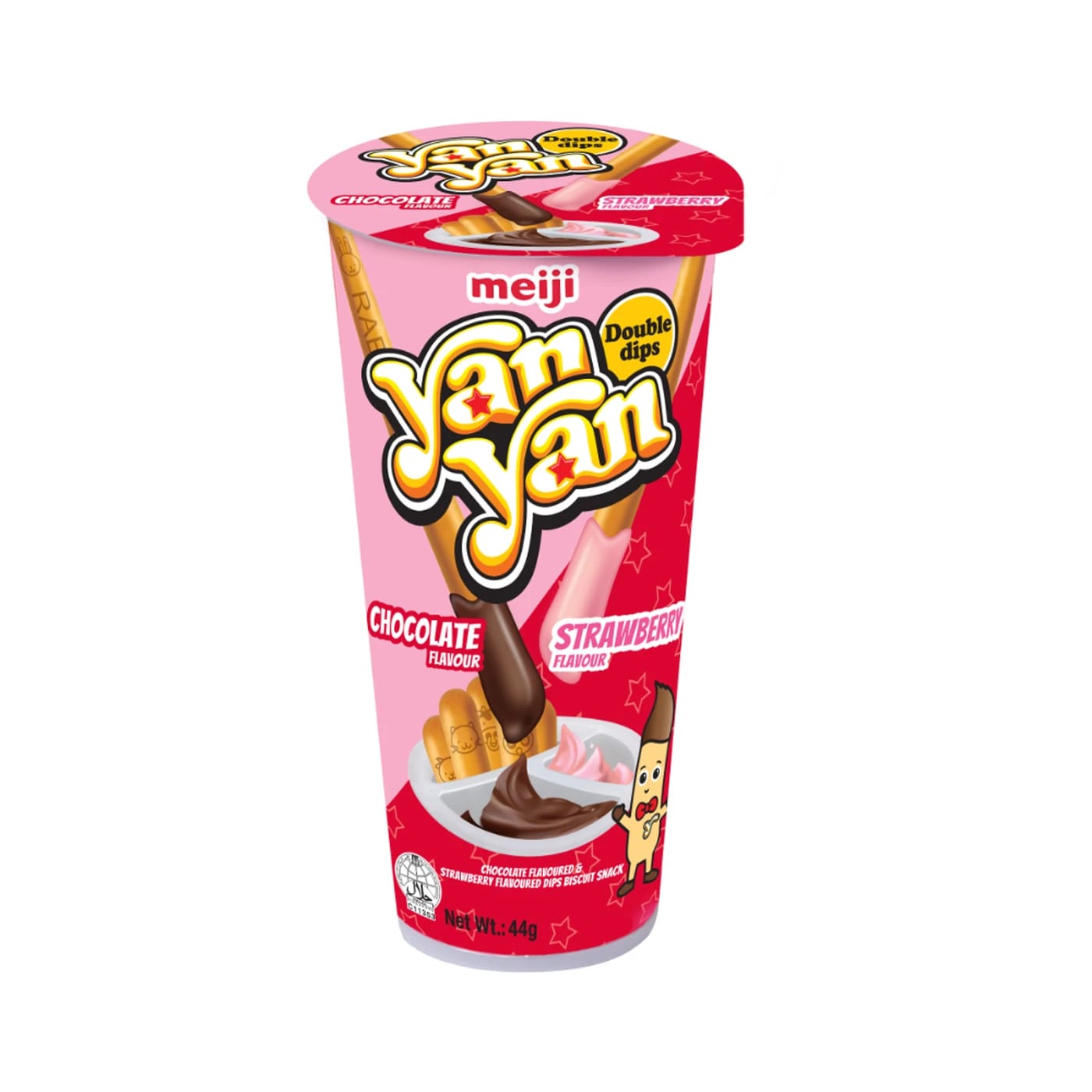Meiji Yan Yan Double Dips – Chocolate & Strawberry – 44g