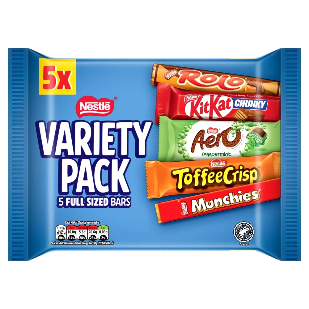 Nestlé Variety Chocolate Bar Pack – 5 Full Size Bars