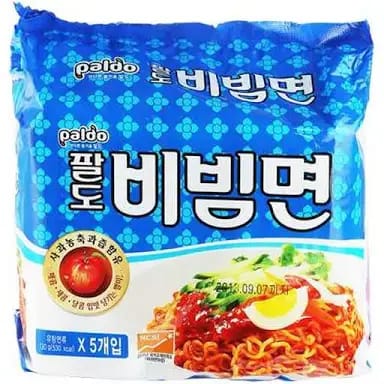 Paldo Bibimmen (Korean Style Spicy Cold Noodles) – Pack of 5, 650g (5x130g)