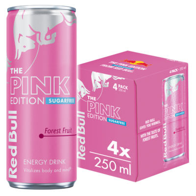 Red Bull Energy Drink Sugar Free Pink Edition Forest Fruits 250ml x 4