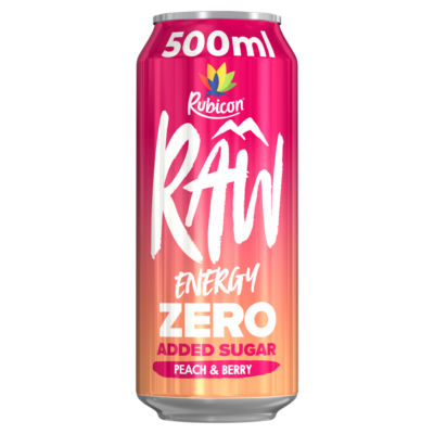 Rubicon Raw Energy Peach & Berry 500ml