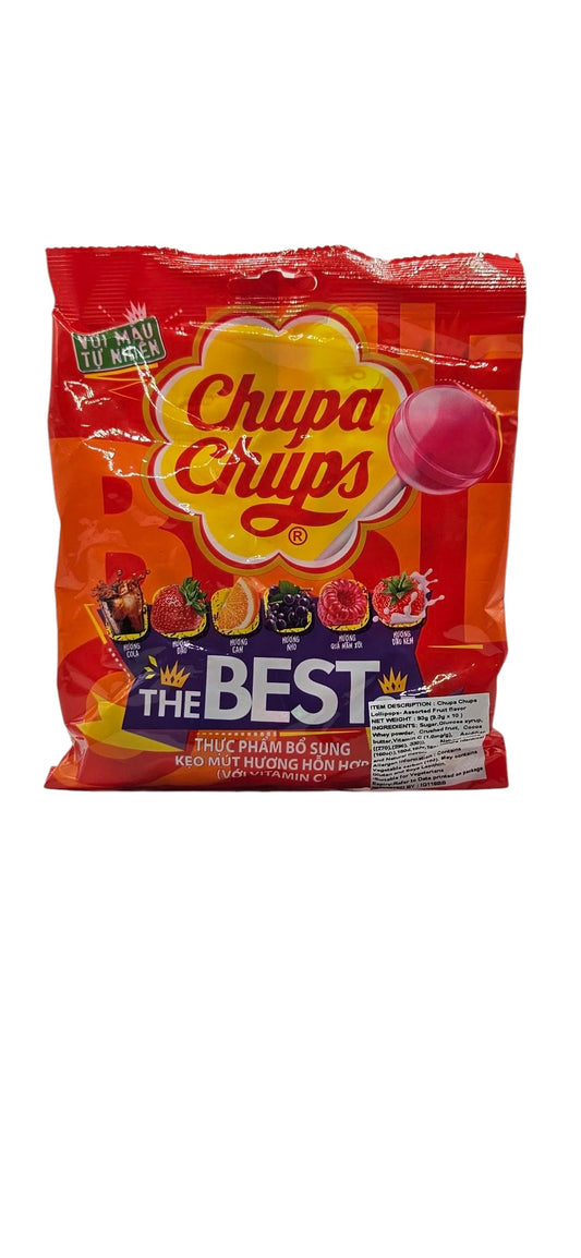 Chupa Chups The Best of 10 Assorted Flavour Lollipops, 120g