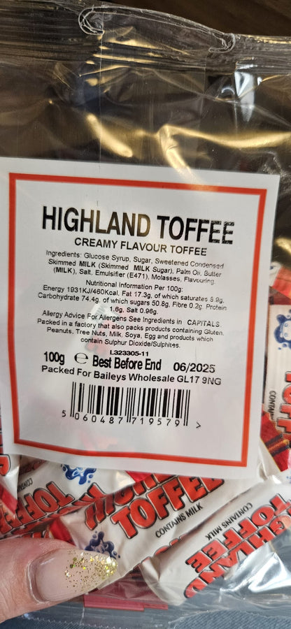 Highland Toffee 100g bags